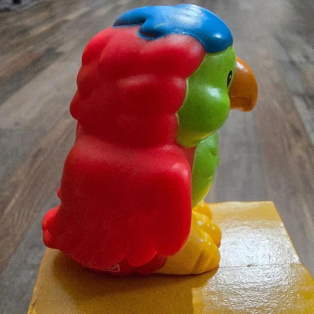 Fisher-Price Little People Parrot Bird Figure Red Green Tropical Toy